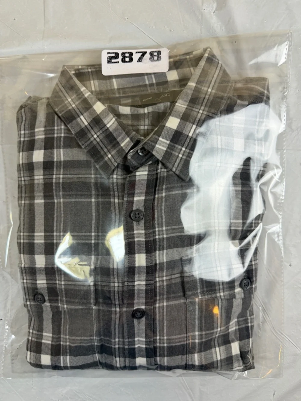 Banana Republic Gray and White Plaid‎ Casual Button-Down Shirt